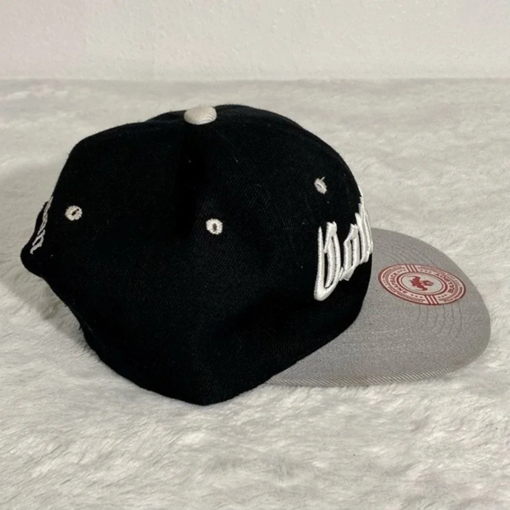 Compton Black Snapback Hat Cap Gray Bill by Bullbot